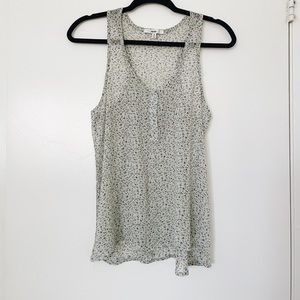 Mint green chiffon floral tank